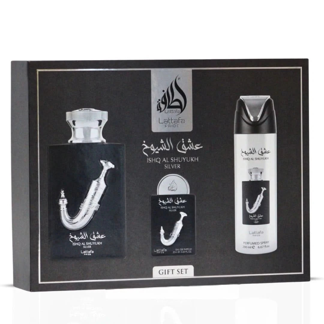 Ishq Al Shuyukh Silver Gift Set - Lattafa Pride
