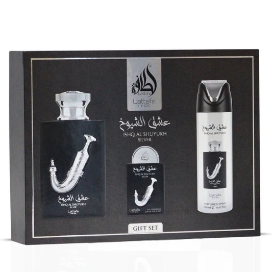 Ishq Al Shuyukh Silver Gift Set - Lattafa Pride